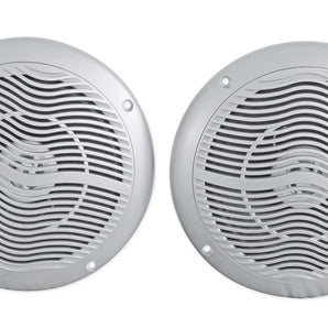 Pair Rockville RMC65S 6.5 inches 600 Watt Waterproof Marine Boat Speakers 2-Way in Silver