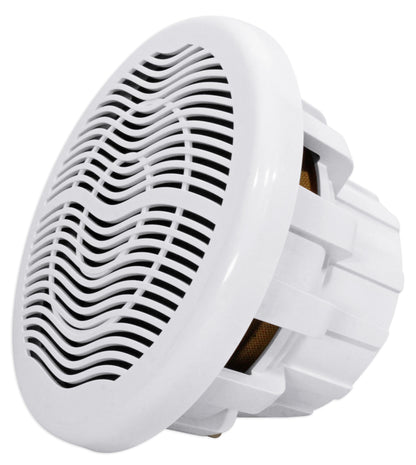 Rockville MS10LW 10" 2400 Watt White Marine/Boat Subwoofer with LED