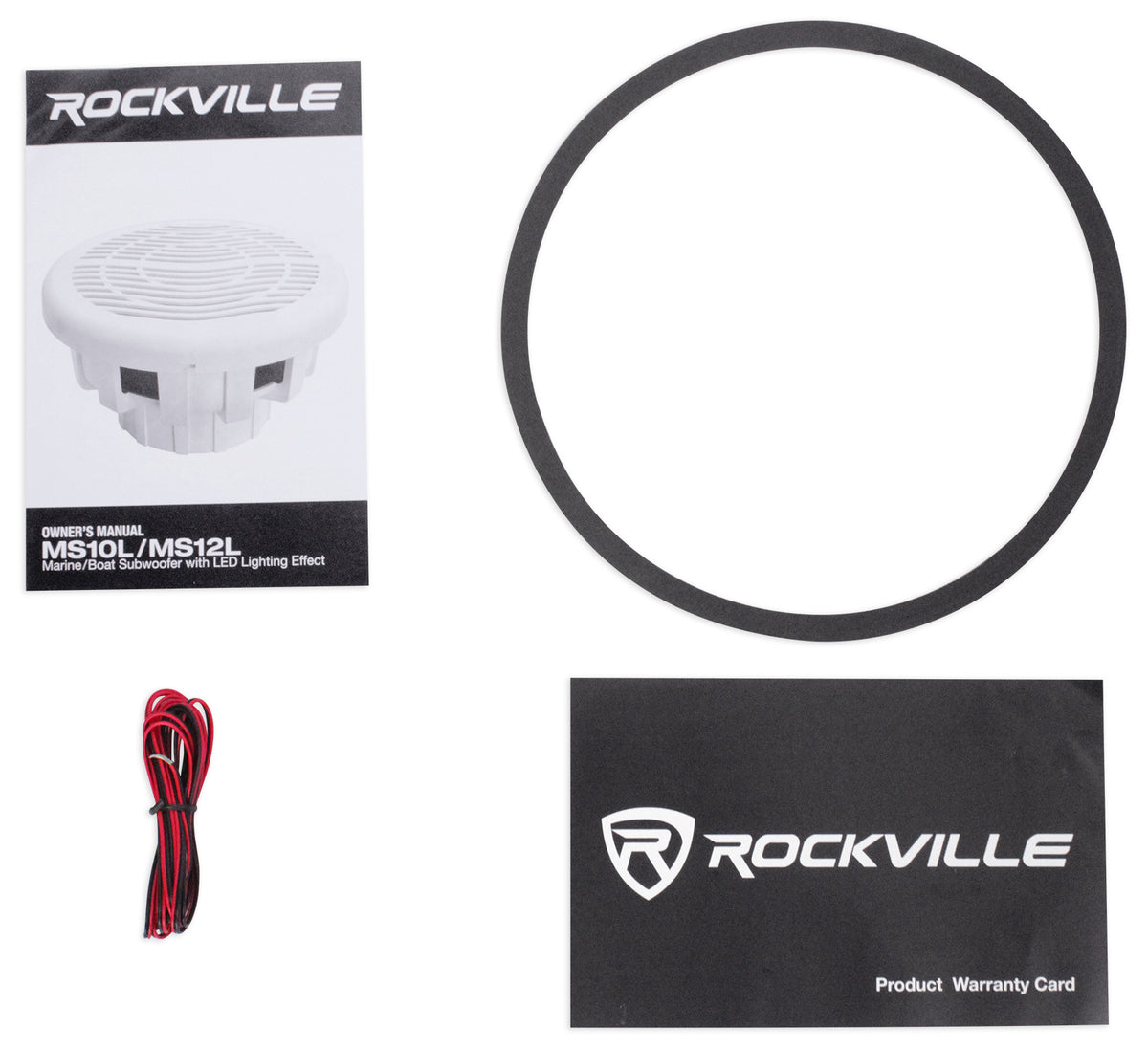 Rockville MS10LW 10" 2400 Watt White Marine/Boat Subwoofer with LED