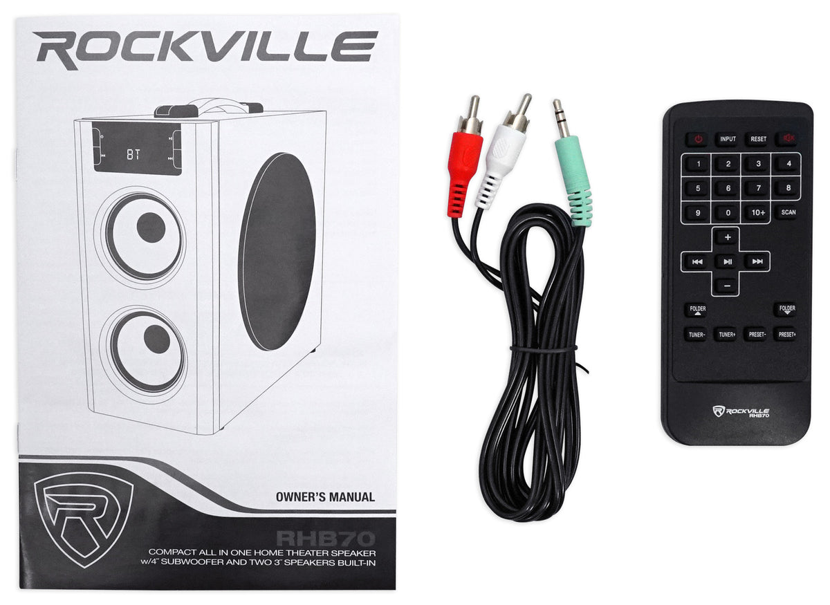 Rockville RHB70 Home Theater Compact Powered Speaker System w/ Bluetooth/USB/FM