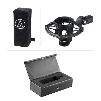 AT4033A Condenser Microphone, PRO-M50 Headphones, Isolation Shield & Boom Stand Bundle