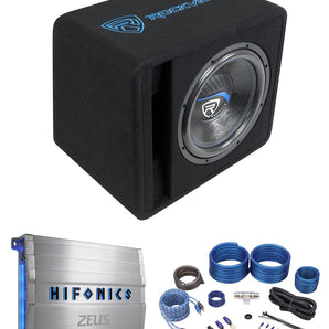 Rockville VS12K54 12" K5 1400w Car Subwoofer+Vented Sub Enclosure+Hifonics Amp