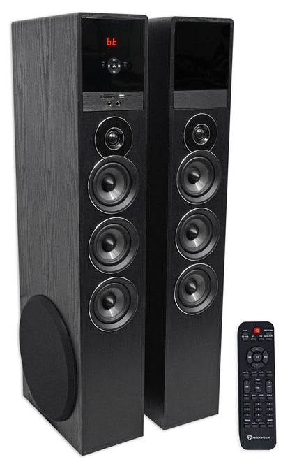 Rockville TM150B Black Home Theatre System Tower Speakers 10" Sub/Blueooth/USB