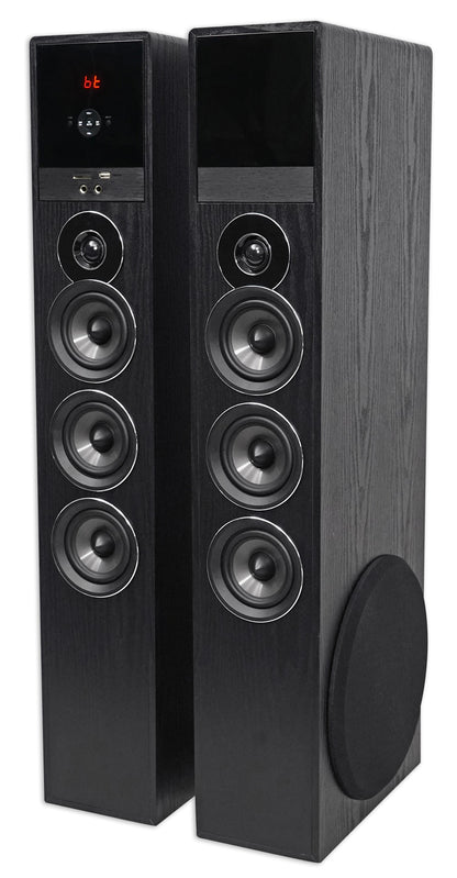 Rockville TM150B Black Home Theatre System Tower Speakers 10" Sub/Blueooth/USB