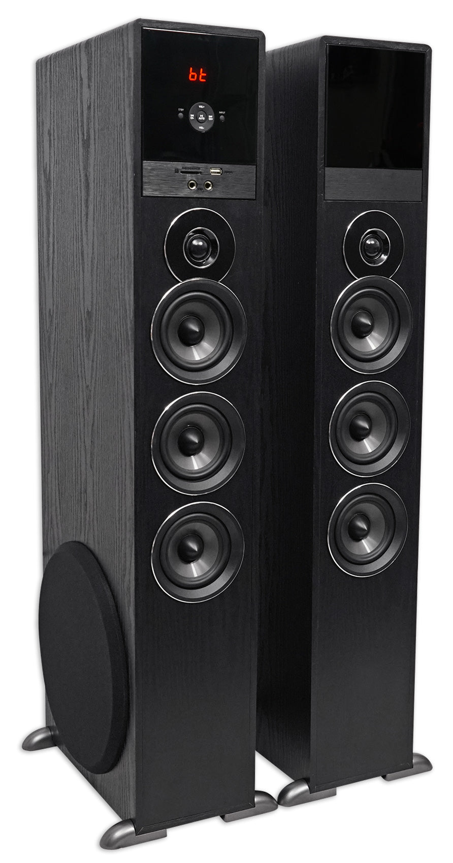 Rockville TM150B Black Home Theatre System Tower Speakers 10" Sub/Blueooth/USB