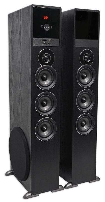 Rockville TM150B Black Home Theatre System Tower Speakers 10" Sub/Blueooth/USB