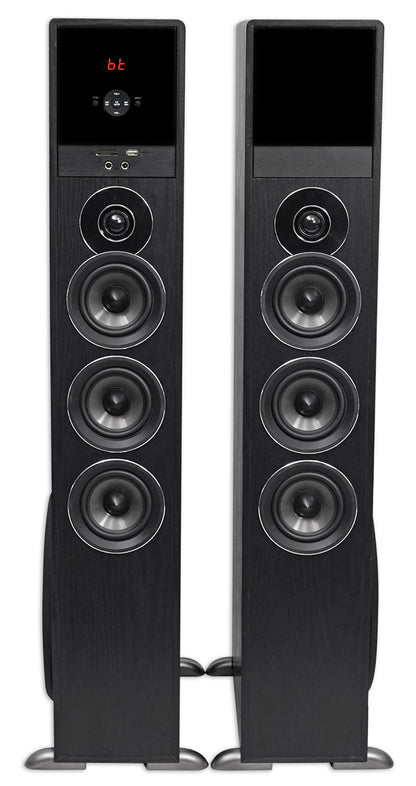 Rockville TM150B Black Home Theatre System Tower Speakers 10" Sub/Blueooth/USB
