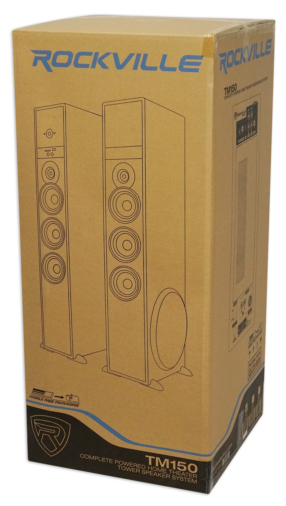 Rockville TM150B Black Home Theatre System Tower Speakers 10" Sub/Blueooth/USB