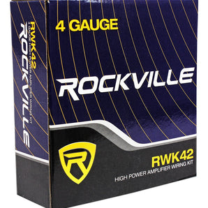 Rockville KRYPTON F2 2400w Peak/600w RMS 4 Channel Car Stereo Amplifier+Amp Kit