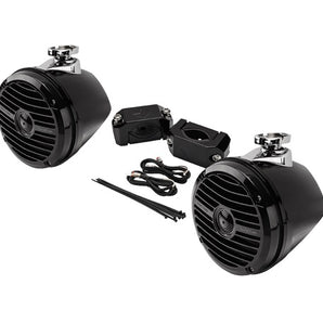 Rockford Fosgate MOTO-REAR1 Polaris RZR Roll Bar 6.5" Speakers+Wires+Kicker Amp