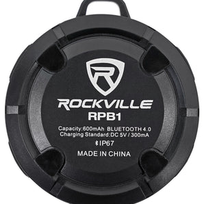 Rockville RPB1 10 Watt Waterproof Portable Handheld Bluetooth 4.0 Speaker, Loud!