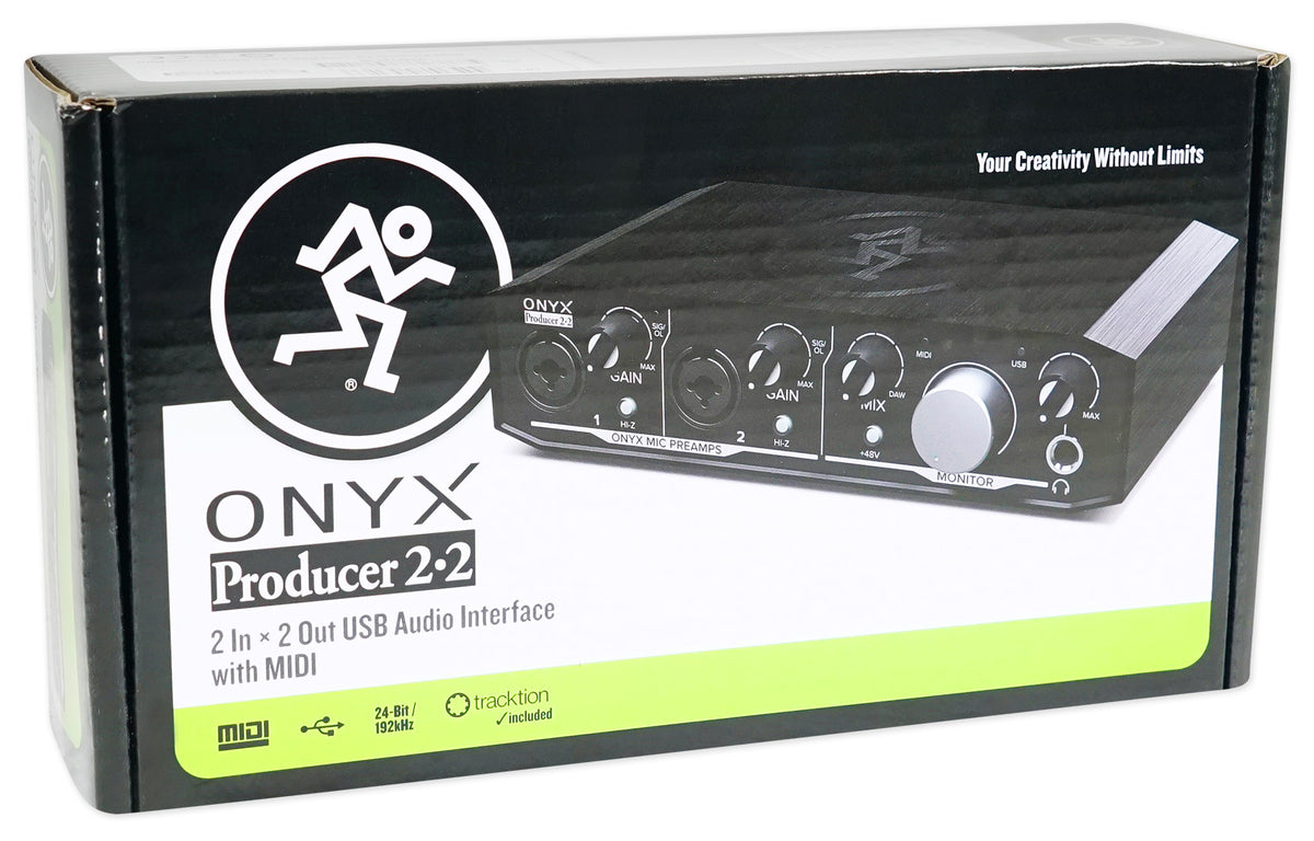 Mackie Onyx Producer 2.2 2x2 USB Audio MIDI Recording Studio Interface
