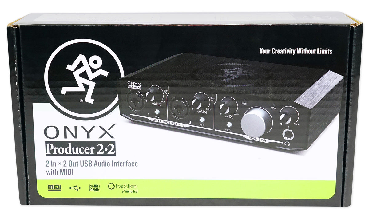 Mackie Onyx Producer 2.2 2x2 USB Audio MIDI Recording Studio Interface