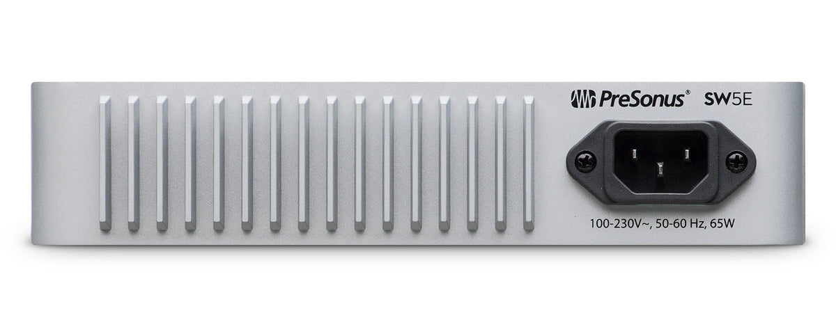 PRESONUS SW5E 5-Port AVB Switch w/ PoE, Rack Mountable, Rugged All-Metal Chassis