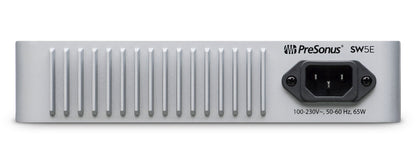 PRESONUS SW5E 5-Port AVB Switch w/ PoE, Rack Mountable, Rugged All-Metal Chassis