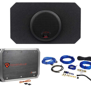 Alpine SBR-S8-4 Enclosed Type R 8" Subwoofer in Ported Sub Enclosure+Amp+Wires