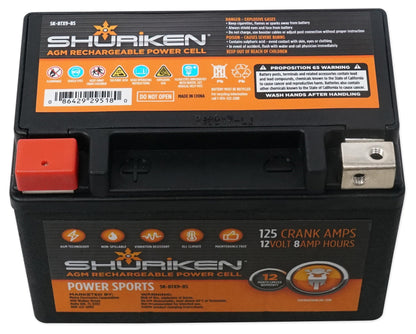 Metra SK-BTX9-BS AGM Battery 125 CCA Crank Amps For Boat/ATV/UTV/Cart/Motorcycle