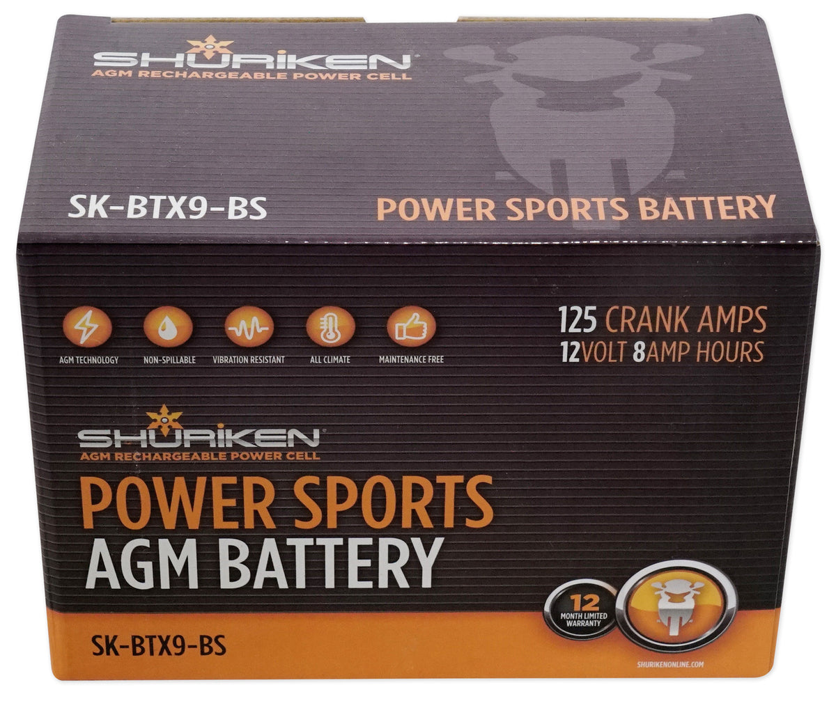 Metra SK-BTX9-BS AGM Battery 125 CCA Crank Amps For Boat/ATV/UTV/Cart/Motorcycle