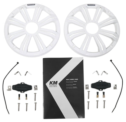 Pair KICKER 45KM84L 8" 600 Watt Marine Boat Waterproof Speakers w/ LED's KM8