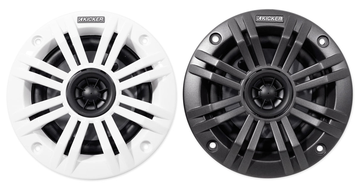 Pair KICKER 45KM44 4" 150 Watt Weatherproof Marine Speakers KM4