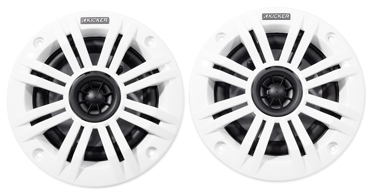 Pair KICKER 45KM44 4" 150 Watt Weatherproof Marine Speakers KM4
