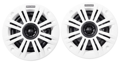 Pair KICKER 45KM44 4" 150 Watt Weatherproof Marine Speakers KM4
