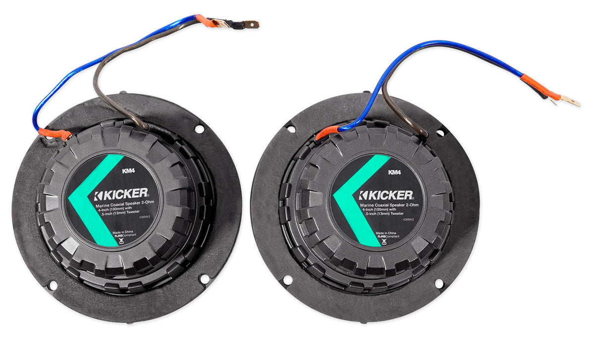 Pair KICKER 45KM42 4" Marine Speakers KM4