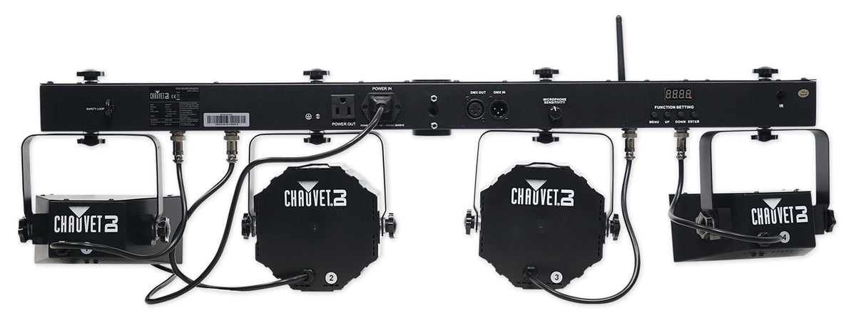 Chauvet DJ GigBAR Flex Lighting System w/ 2) Derby+2) Par Can Lights+Footswitch