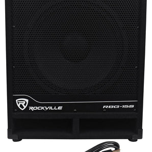 Rockville RBG15S 15 1600w Active Powered PA Subwoofer w/DSP + Limiter Pro/DJ