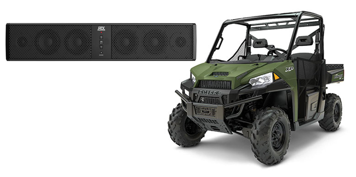 MTX Rollbar Six-Speaker Marine Soundbar System+AUX Output for Polaris Ranger