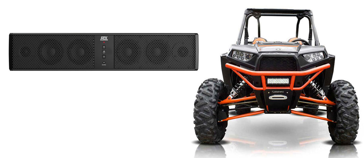 MTX Rollbar RollCage 6-Speaker Marine Soundbar System+AUX Output for Polaris RZR