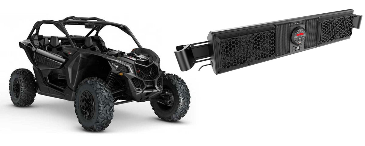 4-Speaker Marine Rollbar Rollcage Soundbar System+Bluetooth for Can-Am Maverick