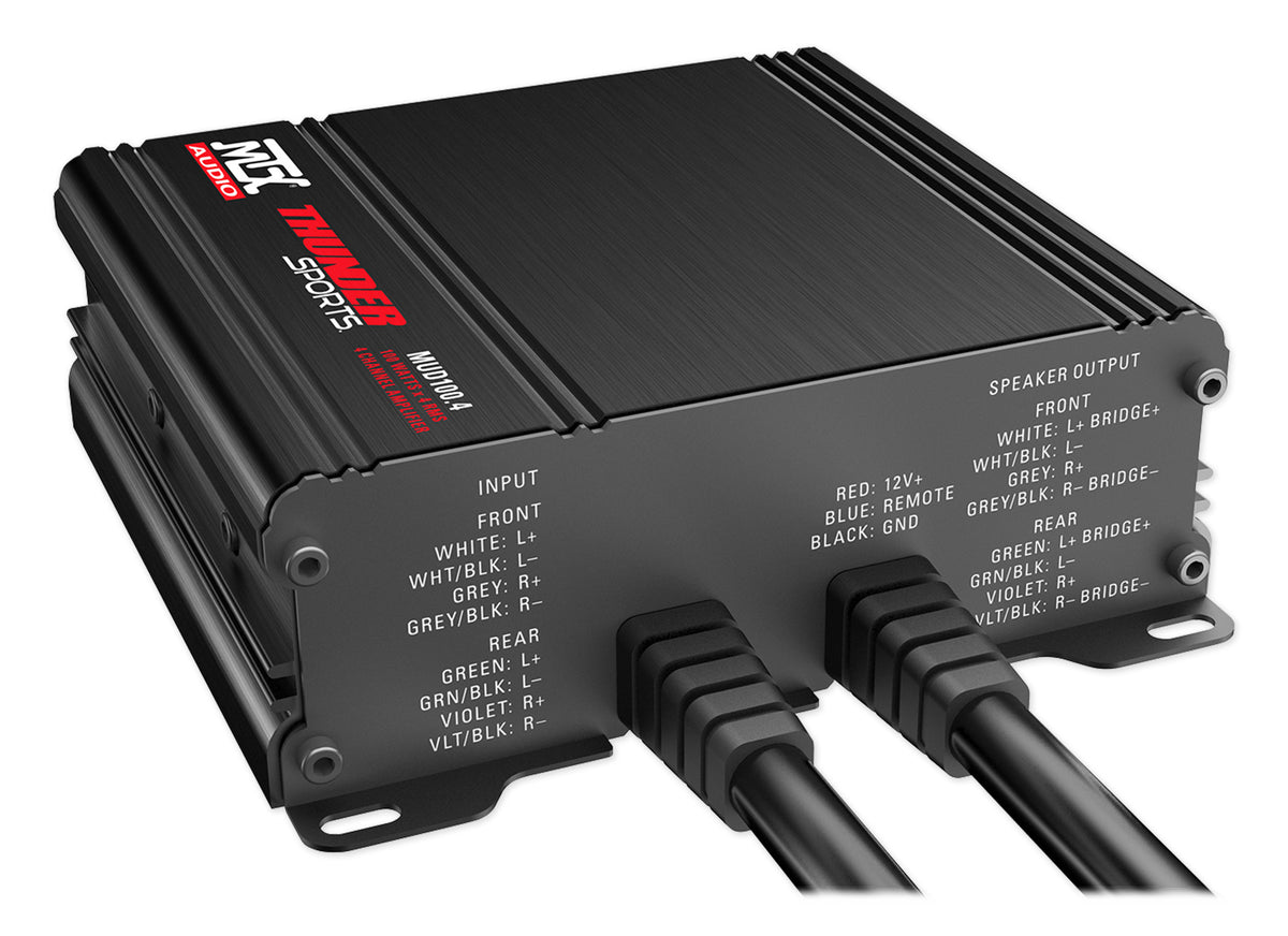MTX MUD100.4 400 Watt RMS 4-Channel Amplifier Amp For Polaris RZR/ATV/UTV/Cart