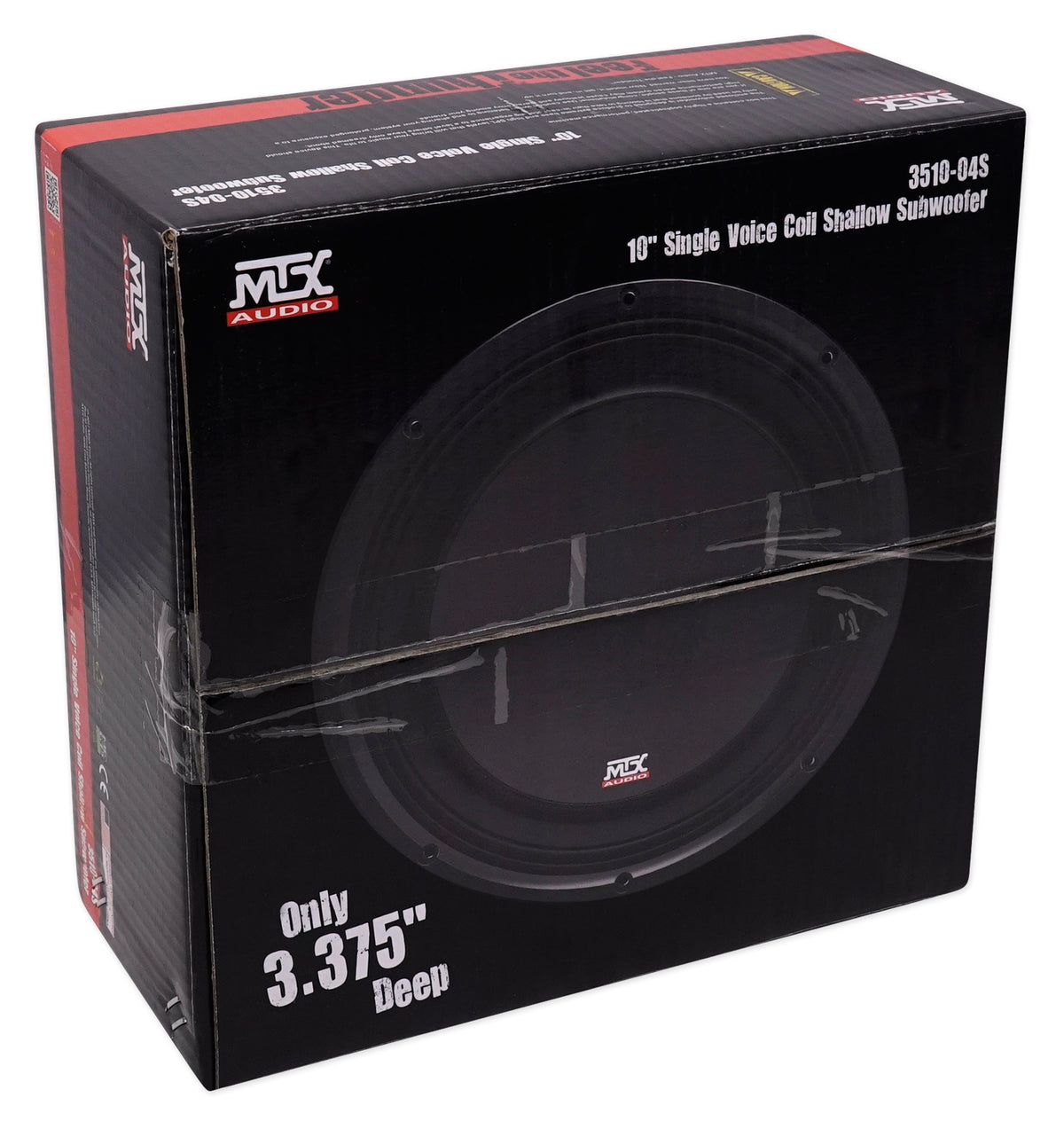 MTX 3510-04S 10" 600w Shallow Subwoofer+Sealed Sub Box Enclosure+Amplifier+Wires