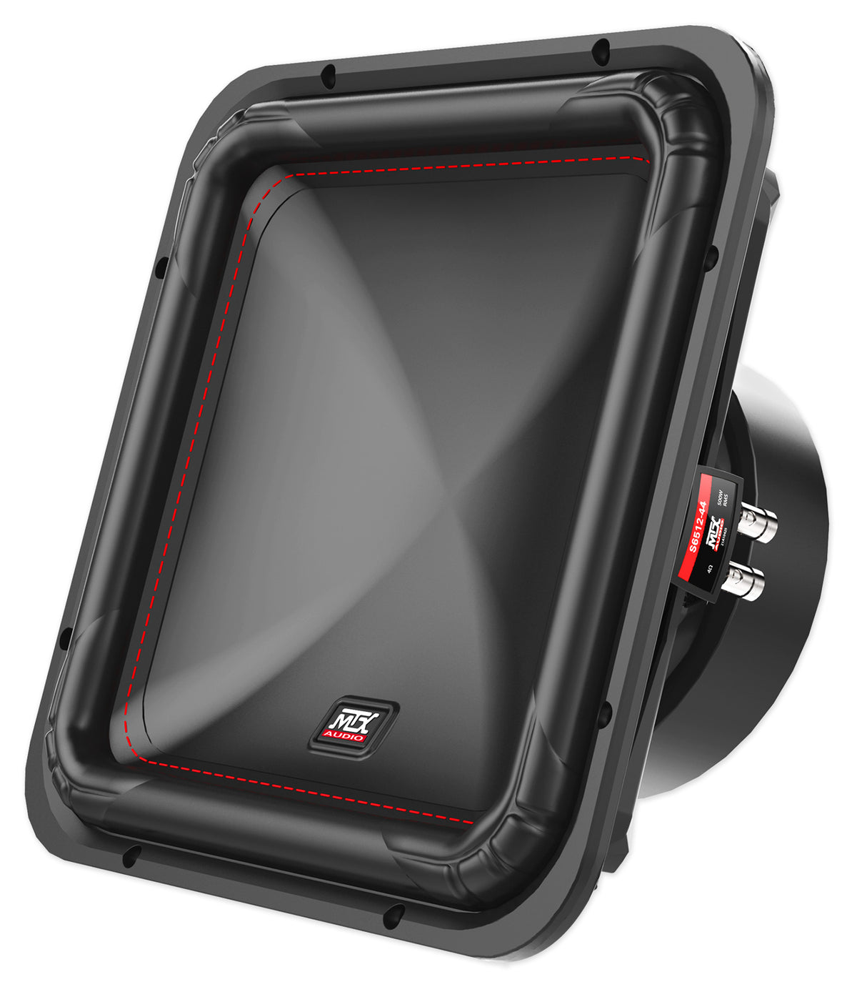 MTX S6512-44 12" 1000w Peak/500w RMS Square Subwoofer Car Audio Sub DVC 4-ohm