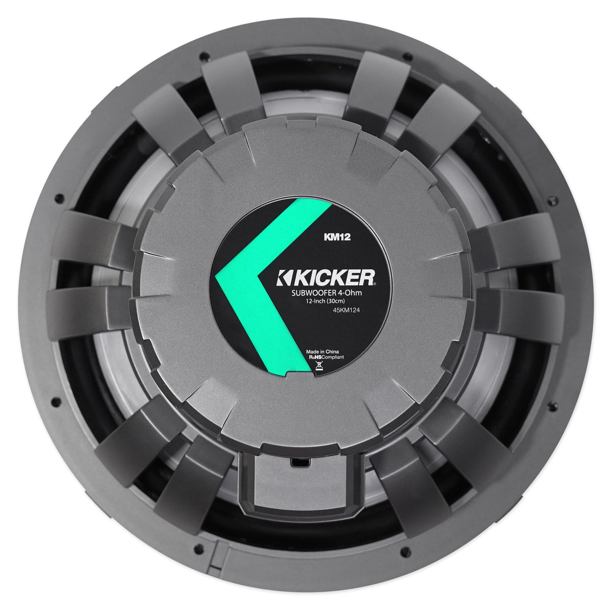 KICKER 45KM124 12" 350w Peak/175w RMS Marine Boat Subwoofer SVC 4-ohm Sub KM12