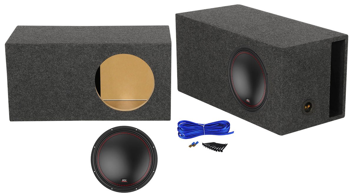 MTX 5512-22 12" 800 Watt DVC 2-ohm Car Audio Subwoofer+Vented Sub Box Enclosure