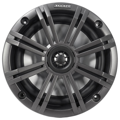 (4) 45KM654 6.5" 390W Marine Boat Speakers with Charcoal & White Grilles
