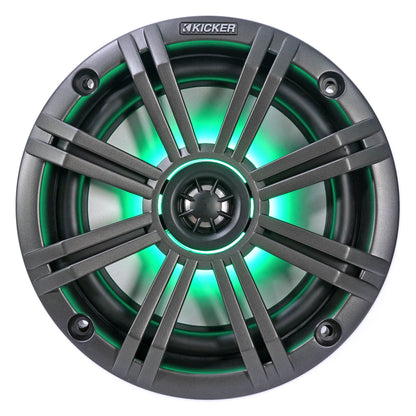 (4) 45KM654L 6.5" 390W Marine LED Speakers with Charcoal & White Grilles