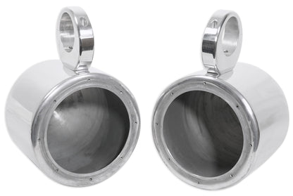 (4) 45KM654L 6.5" 390W Polished Silver LED Marine Wakeboard Tower Boat Speakers