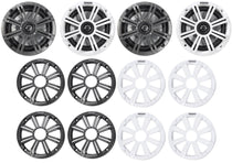 (4) 45KM654 6.5" 390W Marine Boat Speakers with Charcoal & White Grilles