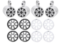 (4) 45KM654 6.5" 390W Polished Silver Marine Wakeboard Tower Boat Speakers