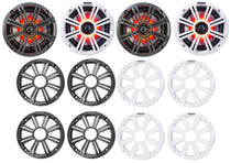 (4) 45KM654L 6.5" 390W Marine LED Speakers with Charcoal & White Grilles