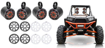 (4) 45KM654L 6.5" 390W Black LED Tower Speakers for Polaris RZR/ATV/UTV