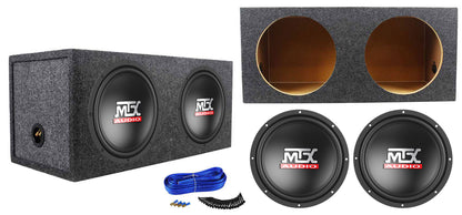 2) MTX Terminator TN10-04 10” 600w Car Audio Subwoofers+Sealed Sub Box Enclosure