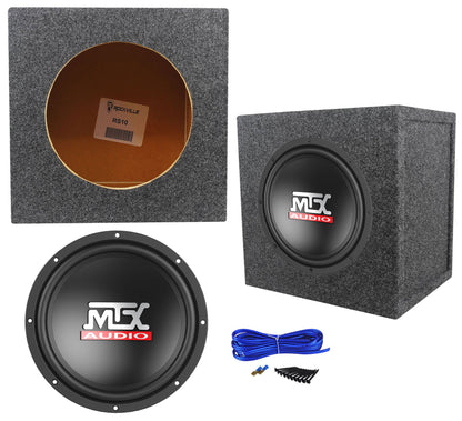 MTX Terminator TN10-04 10” 300 Watt Car Audio Subwoofer+Sealed Sub Box Enclosure