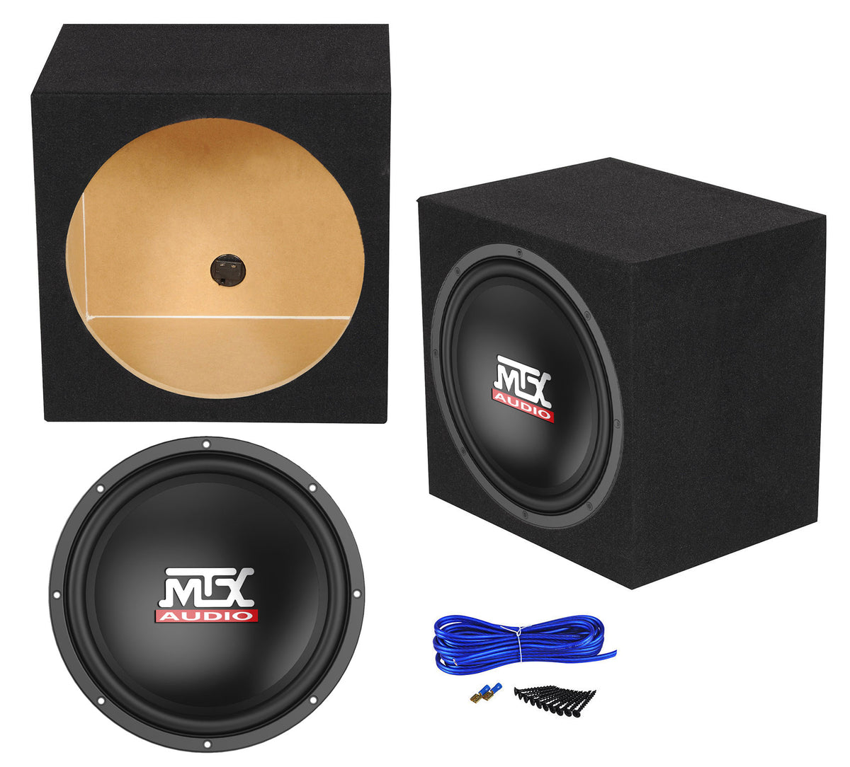 MTX Terminator TN12-04 12” 400 Watt Car Audio Subwoofer+Sealed Sub Box Enclosure