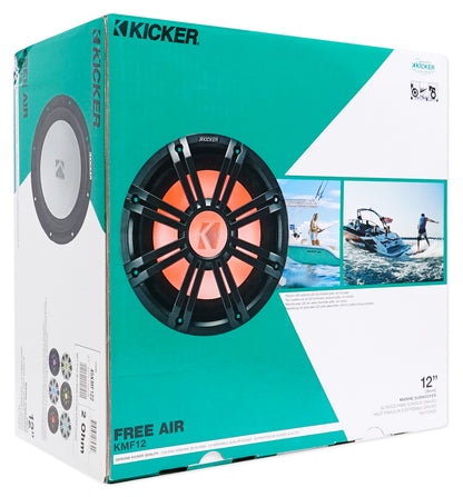 KICKER 45KMF122 12" 350w Peak/175w RMS Marine Boat Subwoofer Free Air Sub KMF12