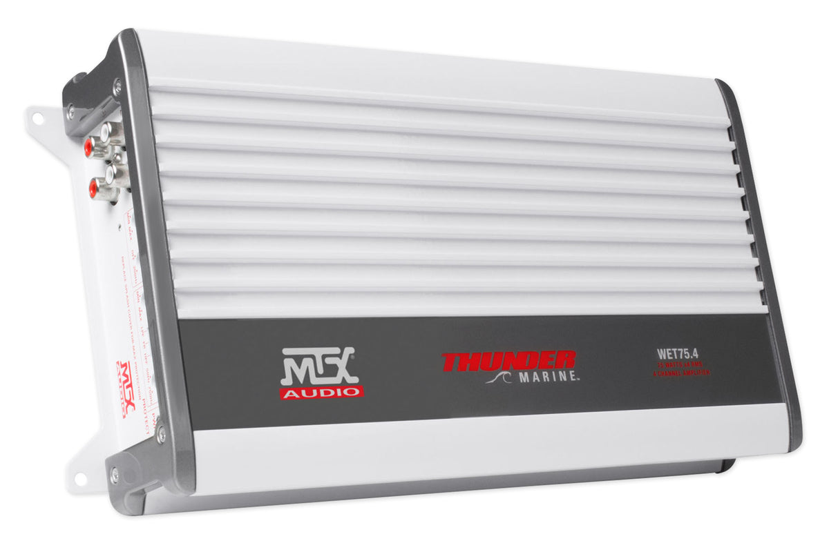 MTX WET75.4 400 Watt RMS 4-Channel Marine Amplifier+Amp Kit 4 Boat/ATV/UTV/RZR