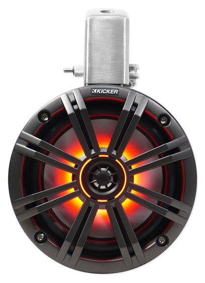 Pair KICKER 45KMTC65 6.5" 390w Marine Wakeboard Tower Speakers w/LED's KMTC65
